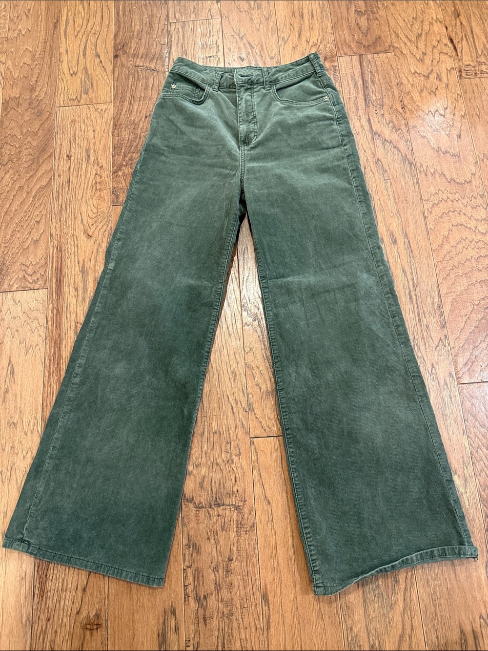 Pilcro Wide Leg Women's Corduroy Jeans in Olive